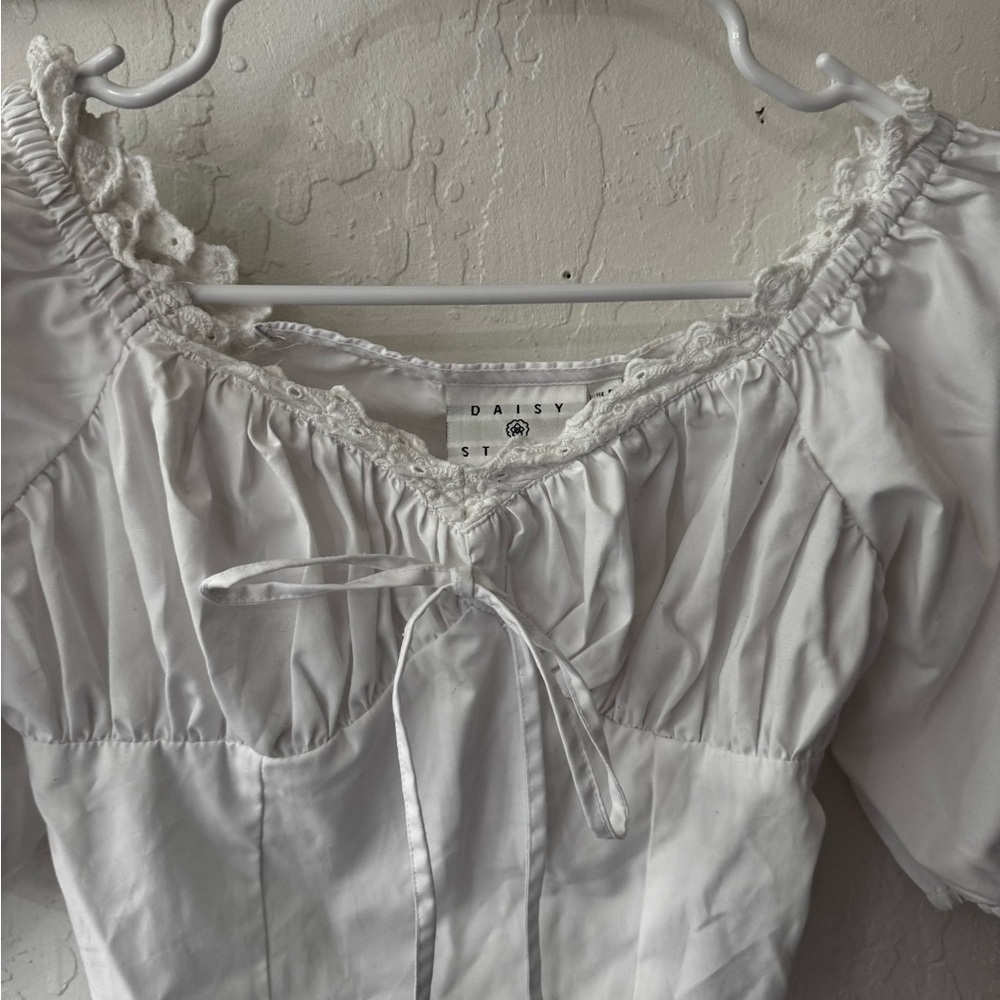 Daisy Street Urban Outfitter Puff Sleeve Crop Top Boho XS - Picture 4 of 6